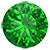 Ayaka Diamond Three Stone with Side Green Garnet Ring 