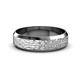 2 - Feivel Hammer Finish 4.00 mm Beveled Edge Wedding Band 