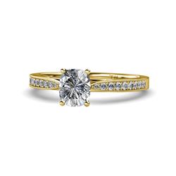 Aleen Semi Mount Engagement Ring Diamond Four Prong Semi Mount Engagement Ring SI I G H with Milgrain Work cttw in K Yellow Gold