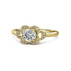 Kyra Signature Semi Mount Floral Engagement Ring Diamond Four Prong Semi Mount Floral Engagement Ring VS SI G cttw in K Yellow Gold