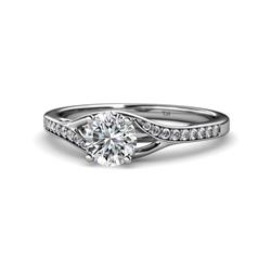 Grianne Signature Semi Mount Bypass Engagement Ring Diamond Four Prong Semi Mount Bypass Engagement Ring VS SI G cttw in K White Gold
