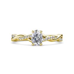 Stacie Desire Oval Cut Semi Mount Twist Infinity Shank Engagement Ring Round Diamond ctw Semi Mount Womens Twist Infinity Shank Engagement Ring Setting K Yellow Gold