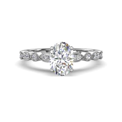 Renea ctw Semi Mount with accented Side Natural Diamond Engagement Ring