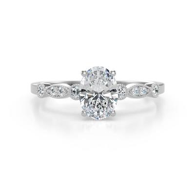 Kiara Semi Mount Solitaire Plus accented Natural Diamond Engagement Ring