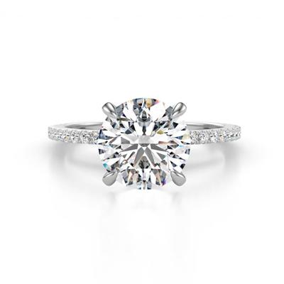 Aisha Semi Mount Hidden Halo accented ctw Lab Grown Diamonds Women Engagement Ring