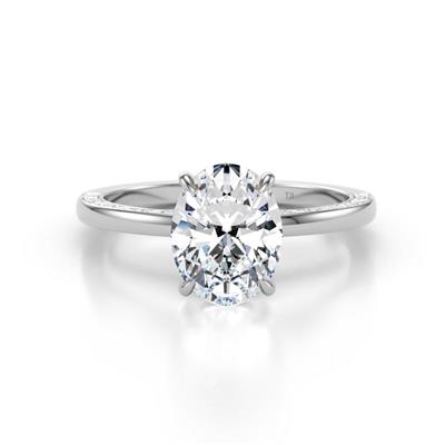 Lucia Semi Mount Hidden Halo accented ctw Diamond Women Engagement Ring