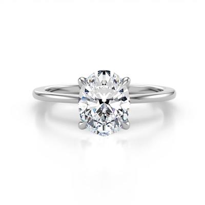 Morgan Semi Mount Hidden Halo with Prong Studded Natural Diamond ctw Women Engagement Ring