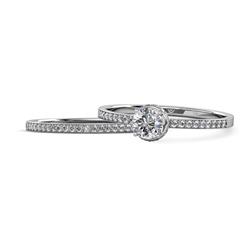 Siara Semi Mount Halo Bridal Set Ring Diamond Semi Mount Halo Engagement Ring Setting Matching Diamond Band ctw K White Gold