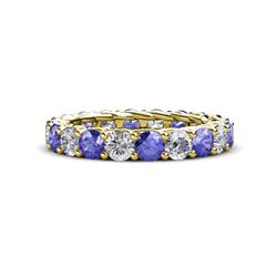 Lucida Tanzanite and Diamond Eternity Band Tanzanite and Diamond Gallery Womens Eternity Ring Stackable ctw K Yellow Gold
