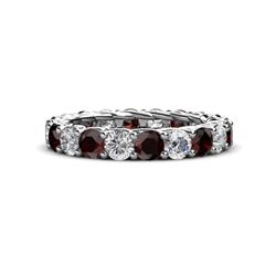 Lucida ctw Round Red Garnet and Natural Diamond Eternity Band Round Red Garnet and Natural Diamond ctw Gallery Eternity Band in K White Gold