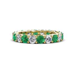 Lucida ctw Round Emerald and Natural Diamond Eternity Band Round Emerald and Natural Diamond ctw Gallery Eternity Band in K Yellow Gold