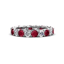 Lucida ctw Round Ruby and Natural Diamond Eternity Band Round Ruby and Natural Diamond ctw Gallery Eternity Band in K White Gold