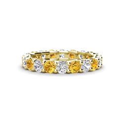 Laida Citrine and Diamond Eternity Band Citrine and Diamond ctw Womens Eternity Ring Stackable K Yellow Gold