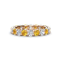 Laida Citrine and Diamond Eternity Band Citrine and Diamond ctw Womens Eternity Ring Stackable K Rose Gold