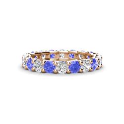 Laida Tanzanite and Diamond Eternity Band Tanzanite and Diamond ctw Womens Eternity Ring Stackable K Rose Gold