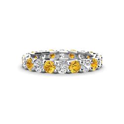 Laida Citrine and Diamond Eternity Band Citrine and Diamond ctw Womens Eternity Ring Stackable K White Gold