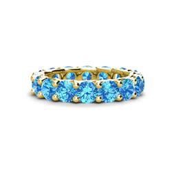 Laida Blue Topaz Eternity Band Blue Topaz ctw Womens Eternity Ring Stackable K Yellow Gold