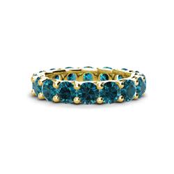 Laida Blue Diamond Eternity Band Blue Diamond ctw Womens Eternity Ring Stackable K Yellow Gold