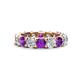 1 - Laida 3.60 ctw (4.00 mm) Amethyst and Diamond Eternity Band 