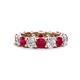 1 - Laida 4.10 ctw (4.00 mm) Ruby and Diamond Eternity Band 