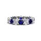 1 - Laida 5.04 ctw (4.00 mm) Blue Sapphire and Diamond Eternity Band 