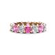 1 - Laida 4.10 ctw (4.00 mm) Pink Sapphire and Diamond Eternity Band 