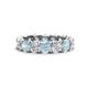 1 - Laida 3.60 ctw (4.00 mm) Aquamarine and Diamond Eternity Band 