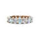 1 - Laida 3.60 ctw (4.00 mm) Aquamarine and Diamond Eternity Band 