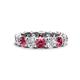 1 - Laida 3.60 ctw (4.00 mm) Pink Tourmaline and Diamond Eternity Band 