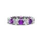 1 - Laida 3.60 ctw (4.00 mm) Amethyst and Diamond Eternity Band 