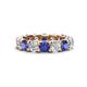 1 - Laida 3.60 ctw (4.00 mm) Iolite and Diamond Eternity Band 