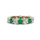 1 - Laida 4.00 ctw (4.00 mm) Emerald and Diamond Eternity Band 