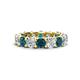 1 - Laida 4.00 ctw (4.00 mm)Blue and White Diamond Eternity Band 