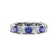 1 - Laida 3.60 ctw (4.00 mm) Iolite and Diamond Eternity Band 