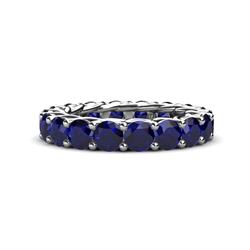 Lucida Round Blue Sapphire U Prong Eternity Band Blue Sapphire Gallery Womens Eternity Band ctw K White Gold