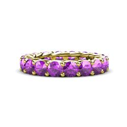 Lucida Round Amethyst U Prong Eternity Band Amethyst Gallery Womens Eternity Band ctw K Yellow Gold
