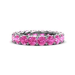Lucida Round Pink Sapphire U Prong Eternity Band Pink Sapphire Gallery Womens Eternity Band ctw K White Gold