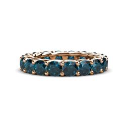 Lucida Round London Blue Topaz U Prong Eternity Band London Blue Topaz Gallery Womens Eternity Band ctw K Rose Gold