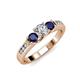 2 - Jamille Diamond and Blue Sapphire Three Stone Engagement Ring 