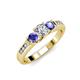 2 - Jamille Diamond and Tanzanite Three Stone Engagement Ring 