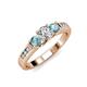 2 - Jamille Diamond and Aquamarine Three Stone Engagement Ring 