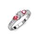 2 - Jamille Diamond and Pink Tourmaline Three Stone Engagement Ring 