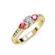 2 - Jamille Diamond and Pink Tourmaline Three Stone Engagement Ring 