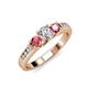 2 - Jamille Diamond and Pink Tourmaline Three Stone Engagement Ring 