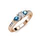 2 - Jamille Diamond and Blue Topaz Three Stone Engagement Ring 