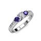 2 - Jamille Diamond and Iolite Three Stone Engagement Ring 