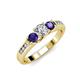 2 - Jamille Diamond and Iolite Three Stone Engagement Ring 