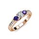 2 - Jamille Diamond and Iolite Three Stone Engagement Ring 