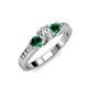 2 - Jamille Diamond and Emerald Three Stone Engagement Ring 