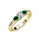 2 - Jamille Diamond and Emerald Three Stone Engagement Ring 